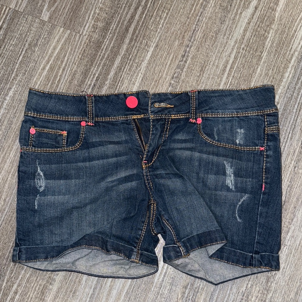 U.S. Polo Assn. Blue Denim Shorts with Pink Accents